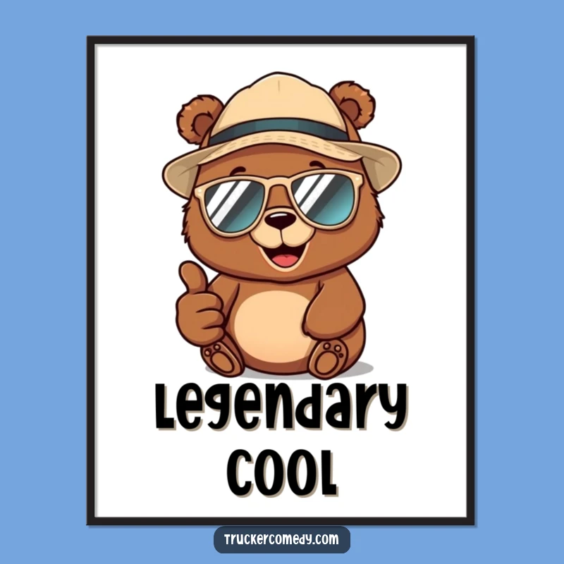 Cool Vibes Art: Funny Bear Digital Print, Your Perfect Funny Gift