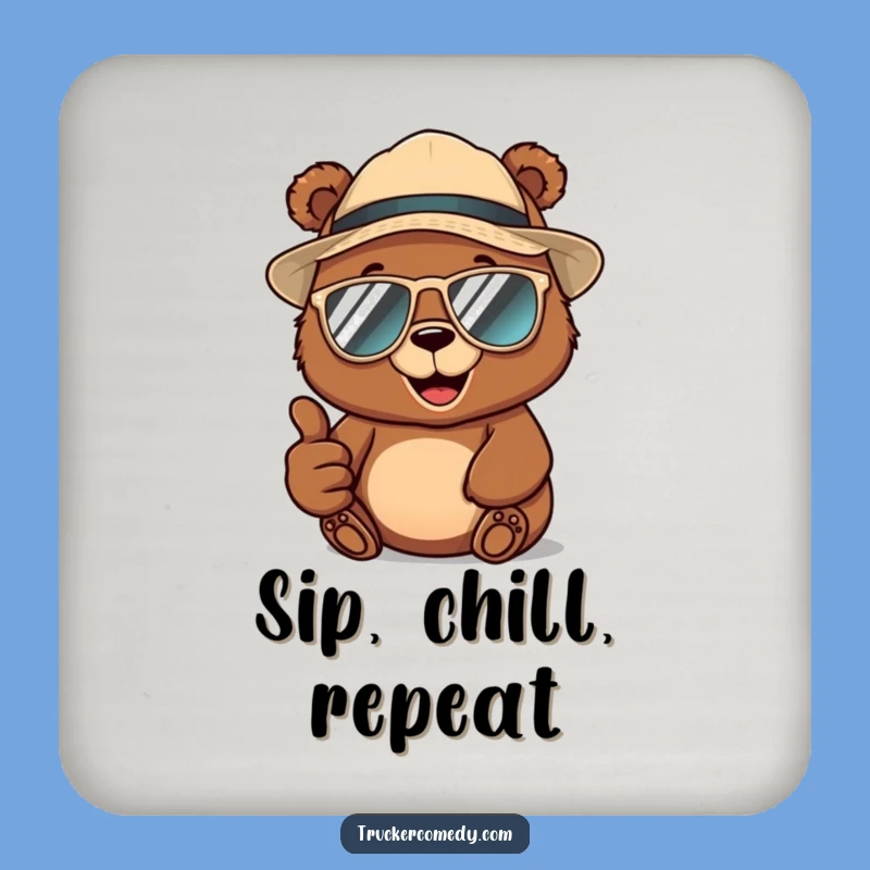 Sip with Style: Funny Bear Coaster, A Charming Funny Gift