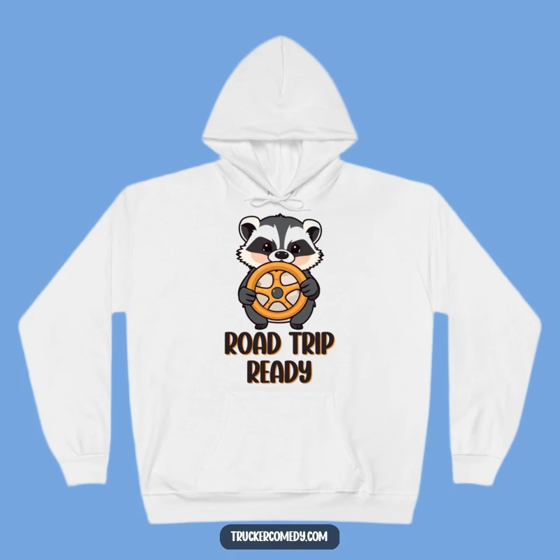 Funny Badger Driving Pretzel Wheel Hoodie - Cozy Road Trip Gear
