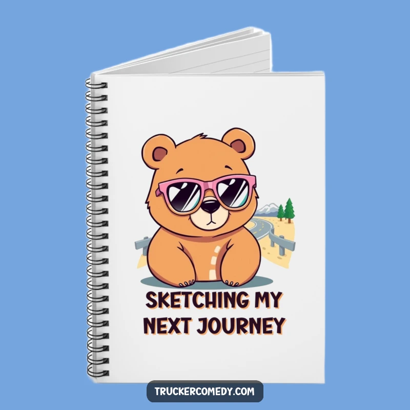 Funny Bear Road Trip Notebook: Journal with cool sunglasses and road graphic, ideal funny gift.